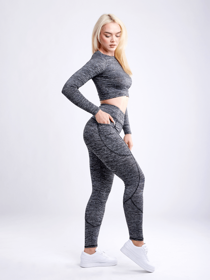 High-Waisted Classic Gym Leggings with Side Pockets