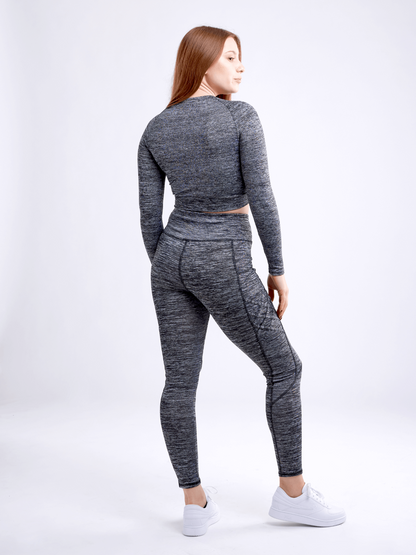 High-Waisted Criss-Cross Training Leggings with Hip Pockets