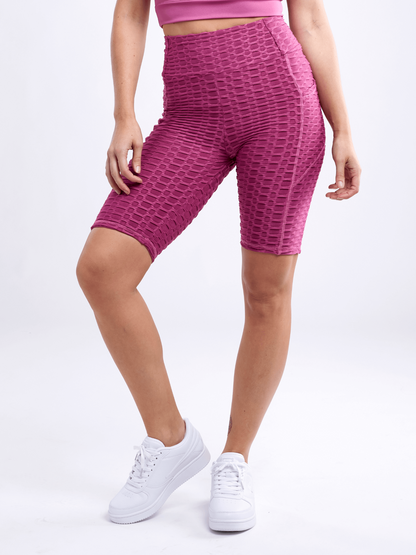 High-Waisted Scrunch Yoga Shorts with Hip Pockets