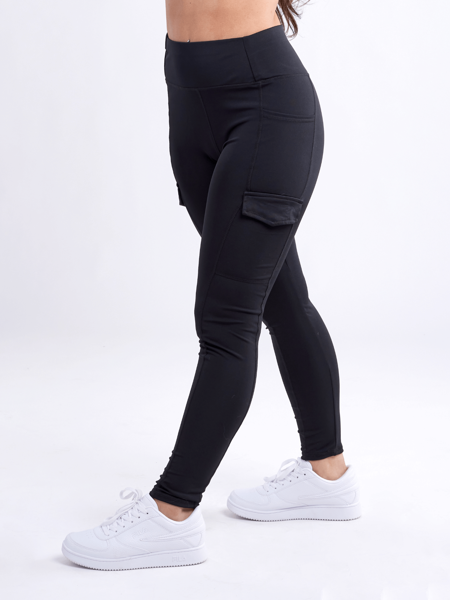 High-Waisted Leggings with Side Cargo Pockets