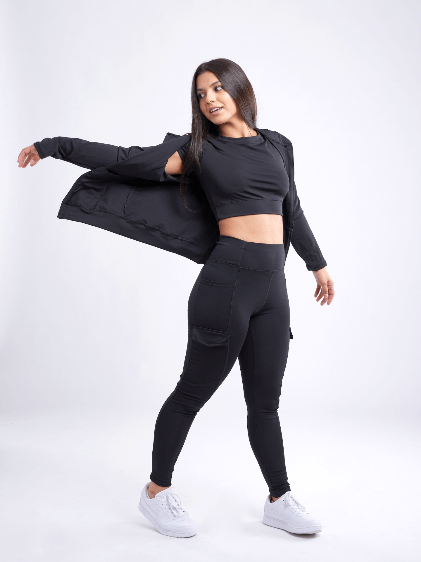 High-Waisted Leggings with Side Cargo Pockets