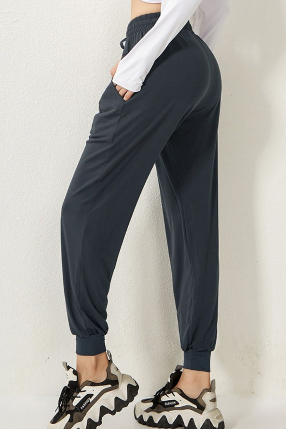 Drawstring High Waist Active Pants