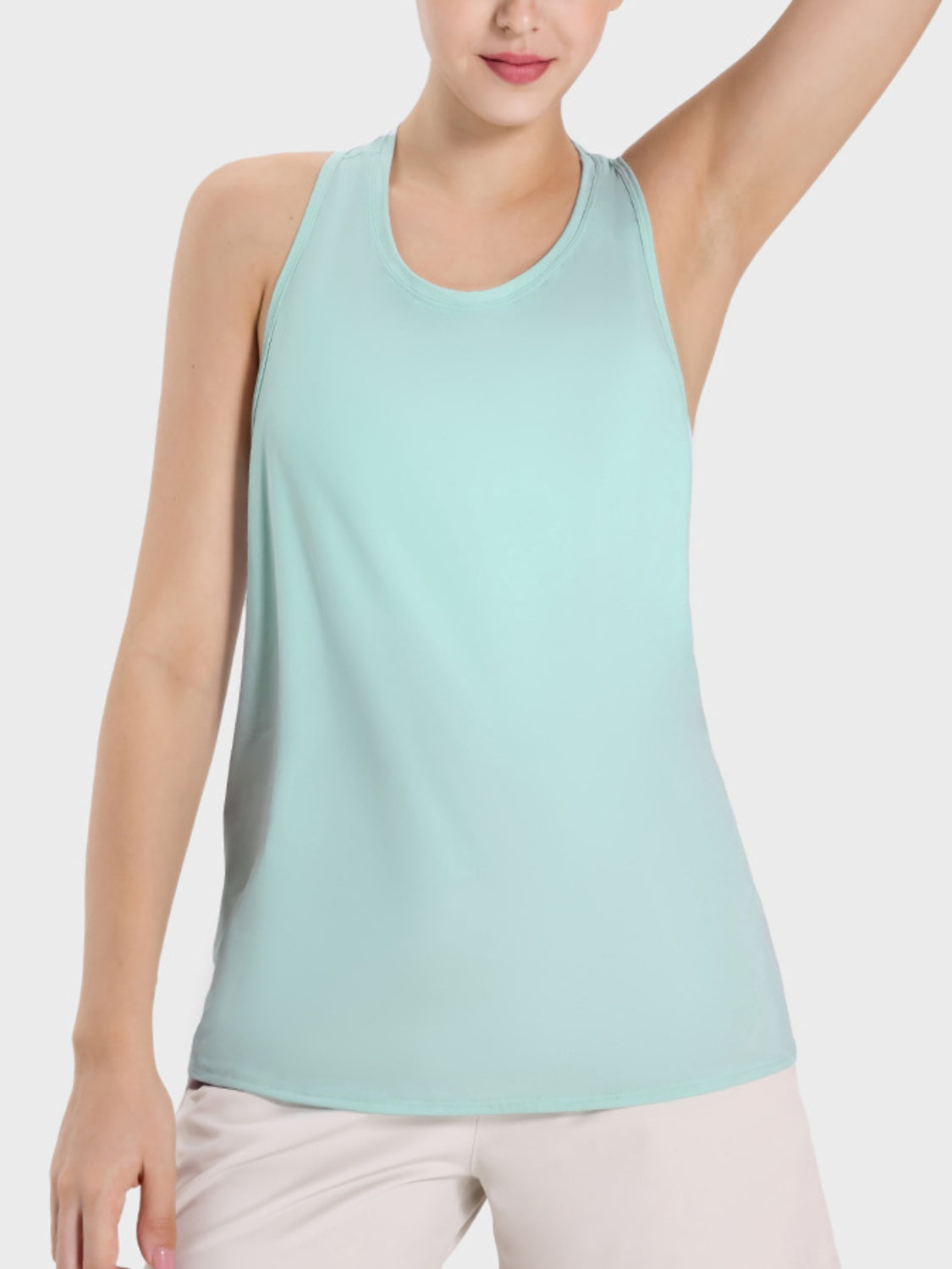 Round Neck Wide Strap Active Tank