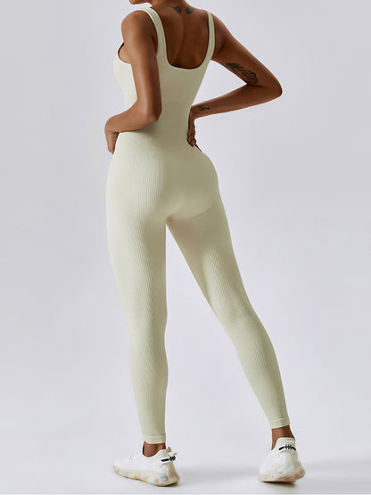 Wide Strap Sleeveless Active Jumpsuit