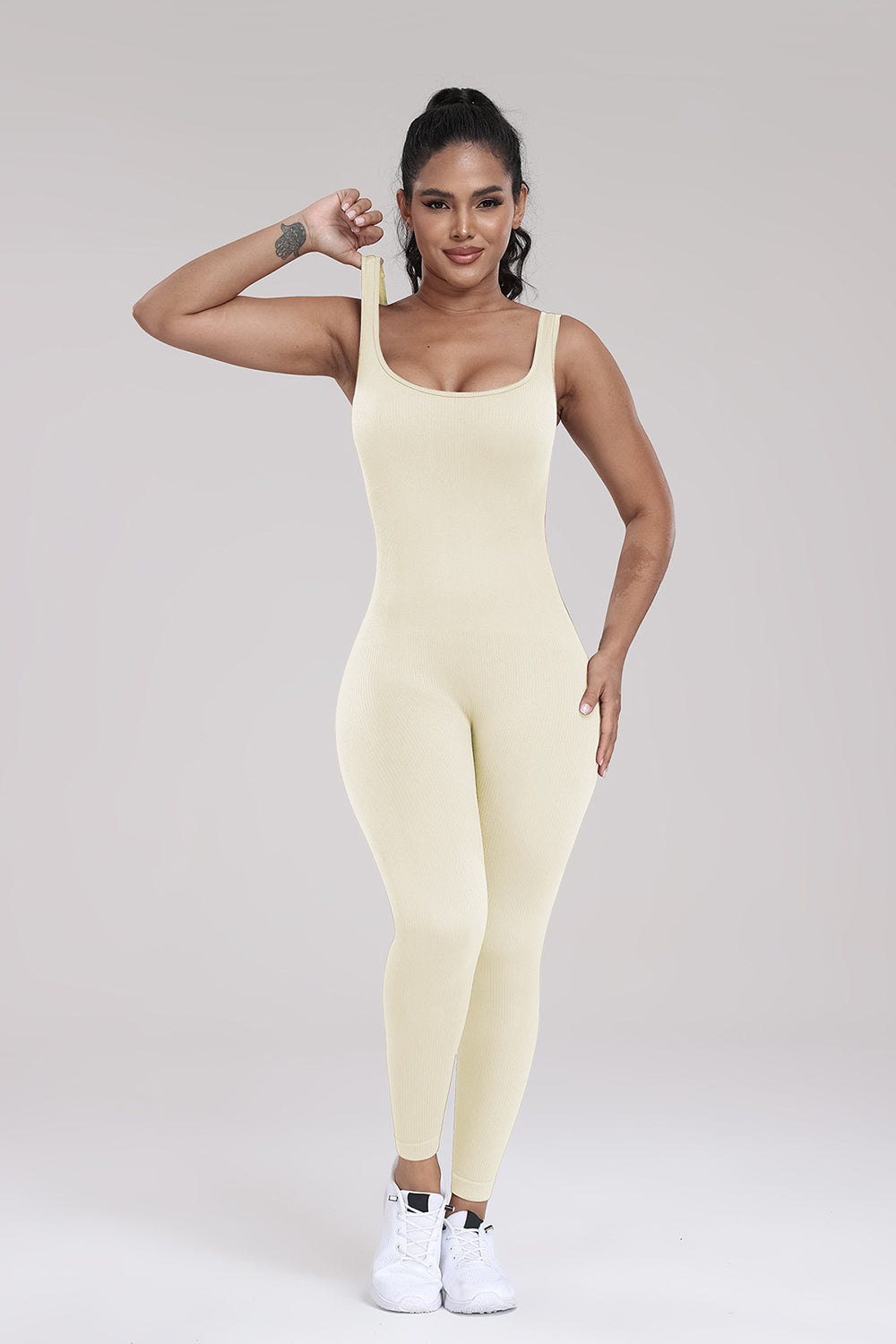 Wide Strap Sleeveless Active Jumpsuit