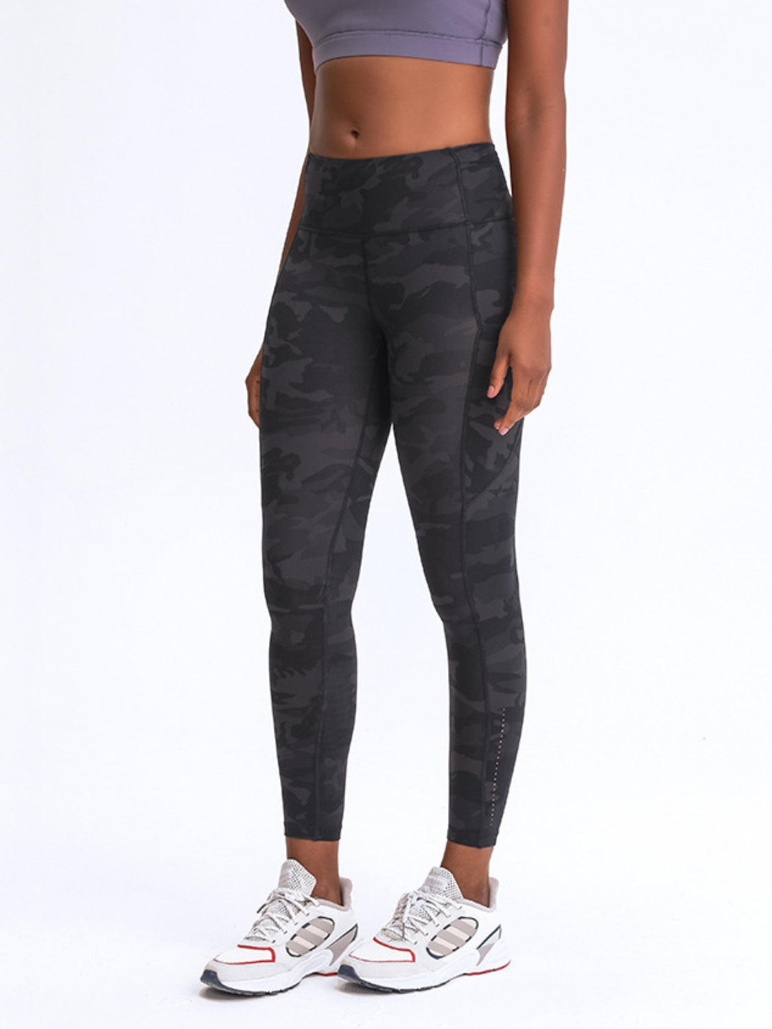 Wide Waistband Leggings with Pockets