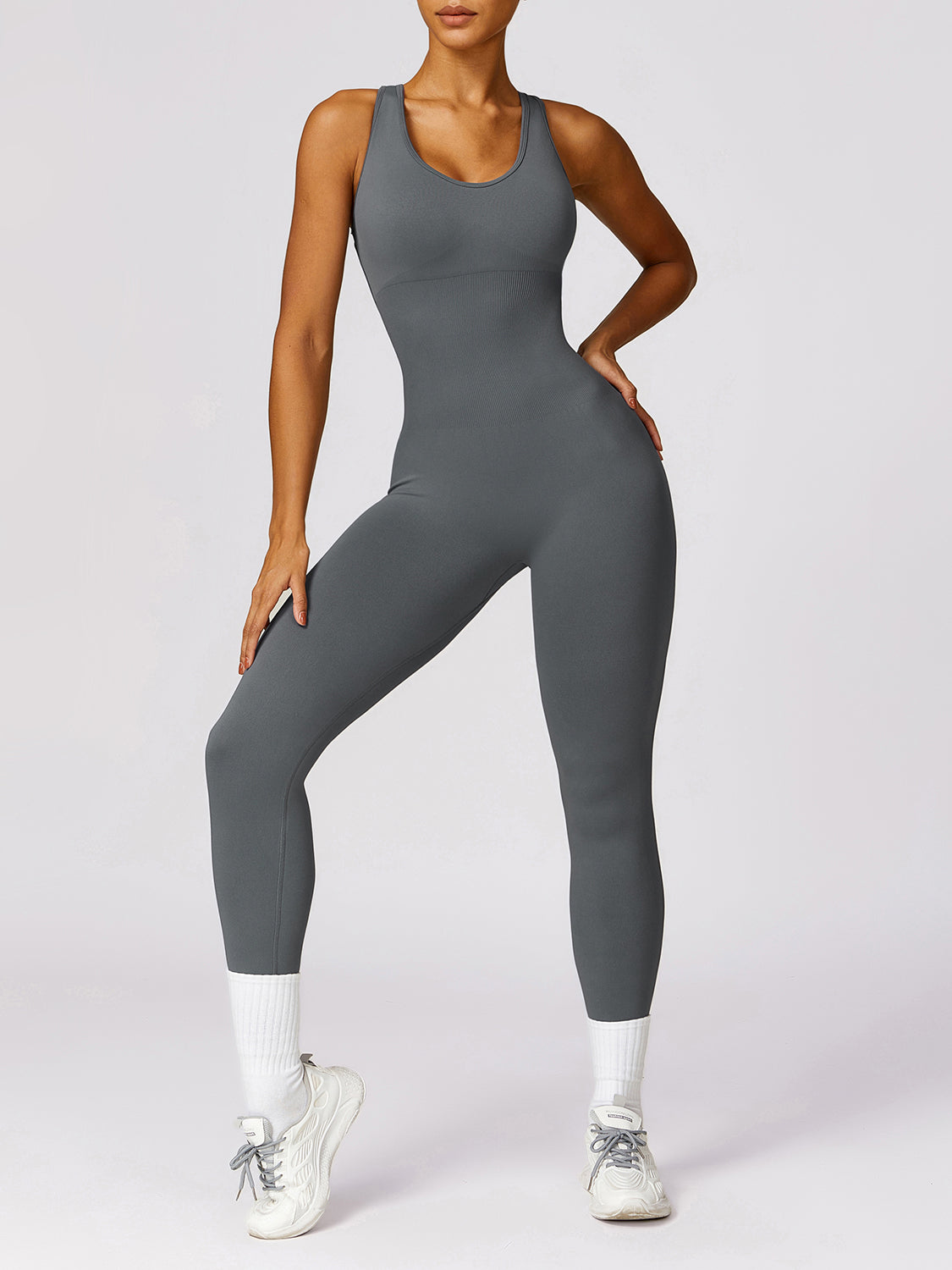 Cutout Racerback Active Jumpsuit