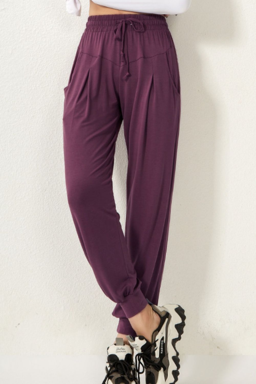 Drawstring High Waist Active Pants