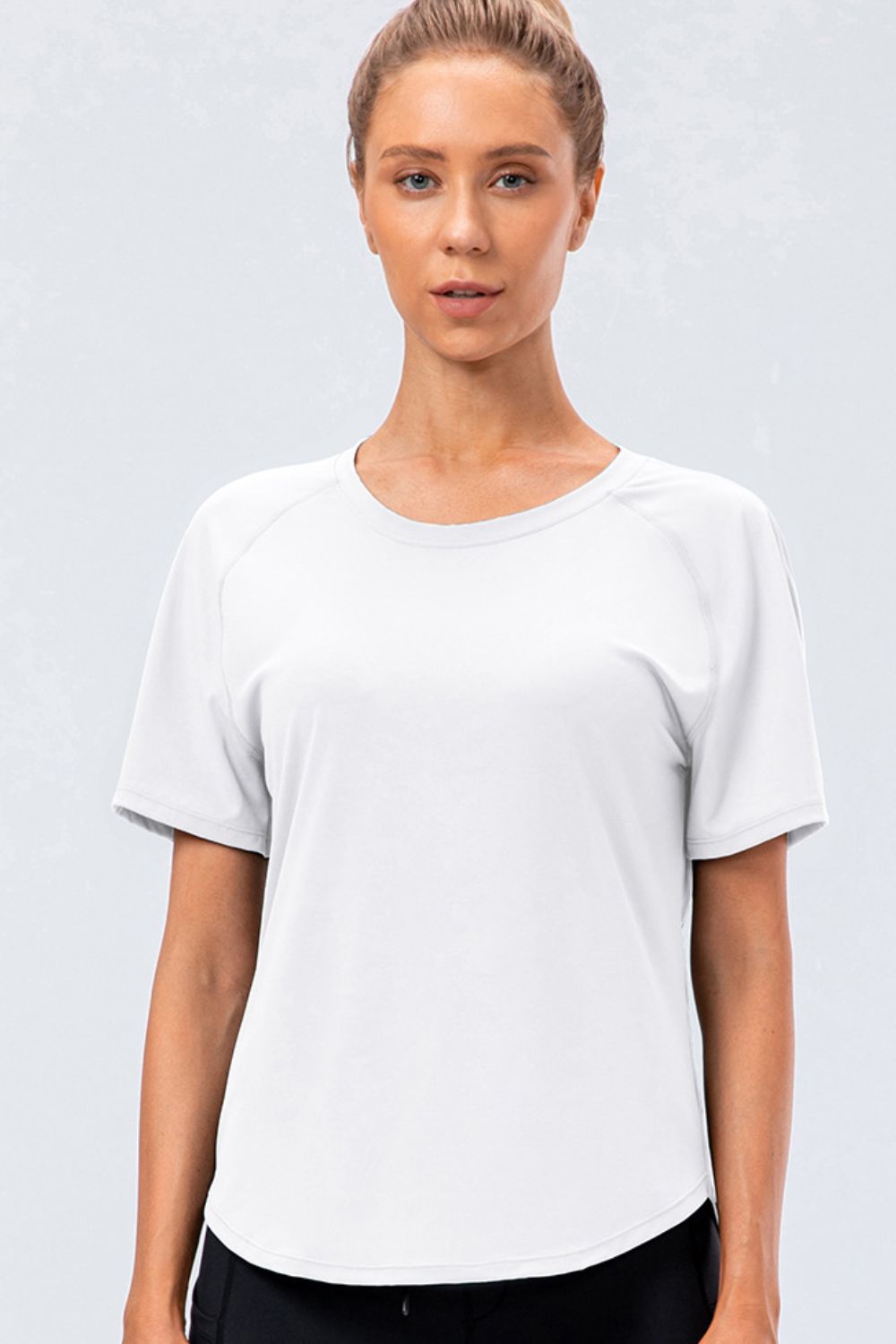 Round Neck Raglan Sleeve Active Tee