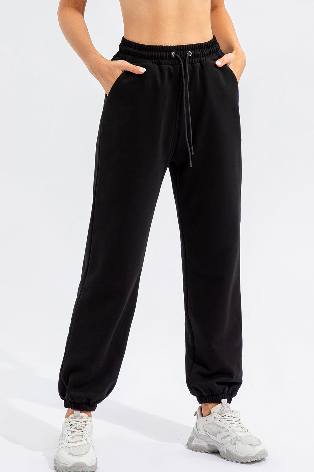 Drawstring Active Pants with Pockets